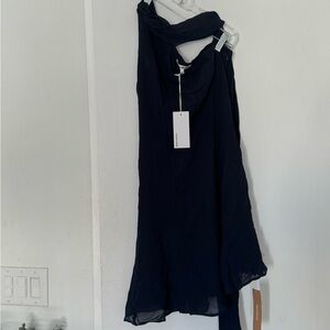 Reformation Rossi Dress in midnight.